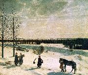 Nikifor Krylov Russian Winter painting